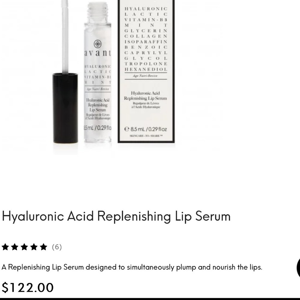 Avant hyaluronic replenishing lip